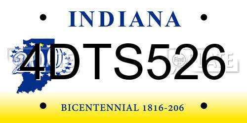 4DTS526 Indiana License Plate