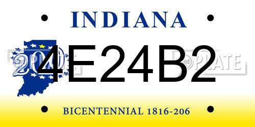 4E24B2 Indiana License Plate