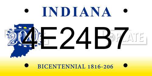 4E24B7 Indiana License Plate