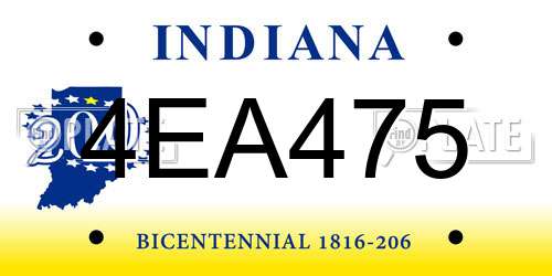 4EA475 Indiana License Plate