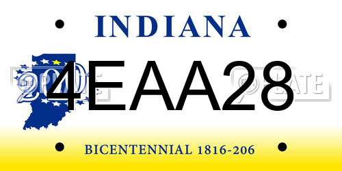 4EAA28 Indiana License Plate