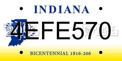 4EFE570 Indiana License Plate
