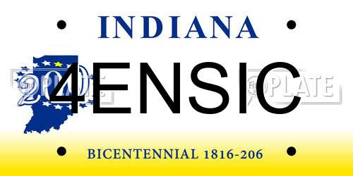 4ENSIC Indiana License Plate