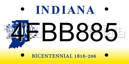 4FBB885 Indiana License Plate