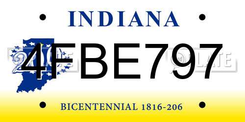 4FBE797 Indiana License Plate
