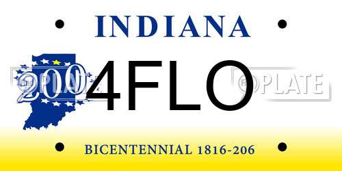 4FLO Indiana License Plate