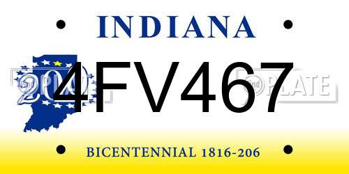 4FV467 Indiana License Plate