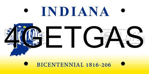 4GETGAS Indiana License Plate