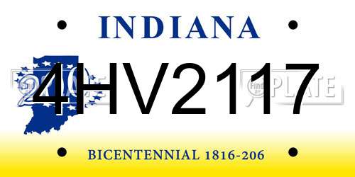 4HV2117 Indiana License Plate