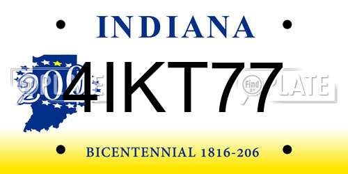4IKT77 Indiana License Plate