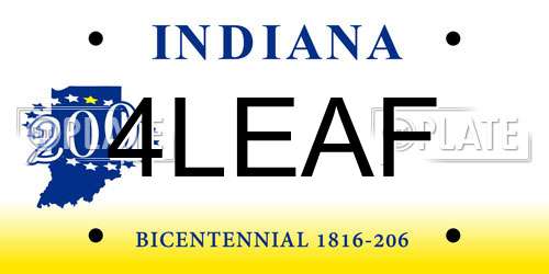 4LEAF Indiana License Plate