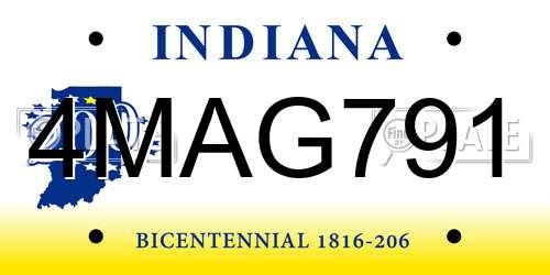 4MAG791 Indiana License Plate