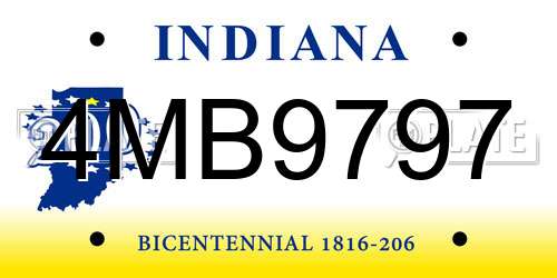 4MB9797 Indiana License Plate
