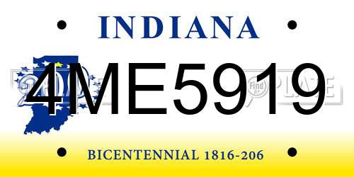 4ME5919 Indiana License Plate