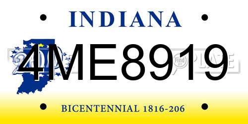 4ME8919 Indiana License Plate