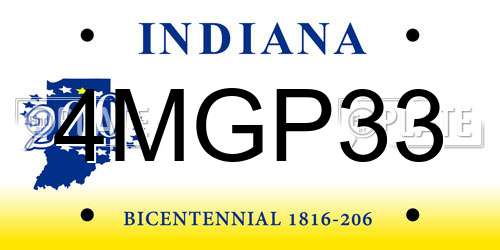 4MGP33 Indiana License Plate
