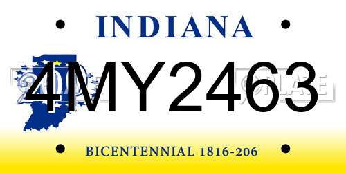 4MY2463 Indiana License Plate
