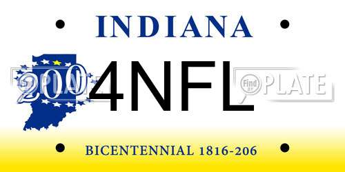 4NFL Indiana License Plate