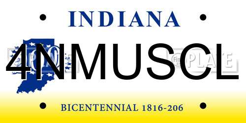 4NMUSCL Indiana License Plate