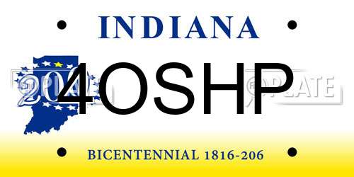 4OSHP Indiana License Plate