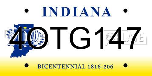 4OTG147 Indiana License Plate