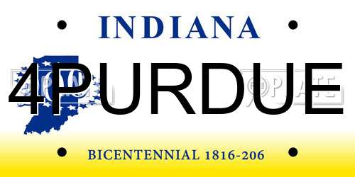 4PURDUE Indiana License Plate
