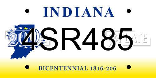 4SR485 Indiana License Plate