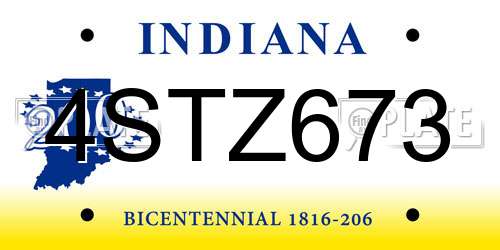 4STZ673 Indiana License Plate