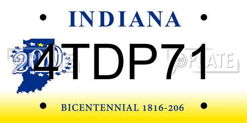 4TDP71 Indiana License Plate