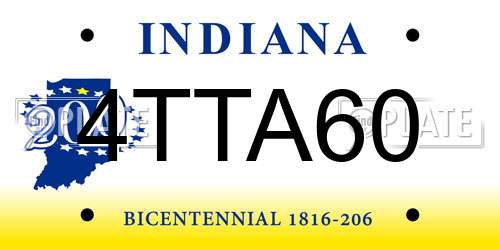 4TTA60 Indiana License Plate