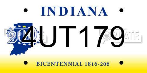 4UT179 Indiana License Plate