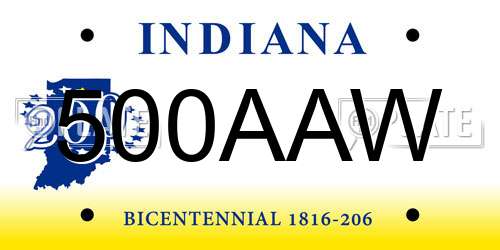 500AAW Indiana License Plate