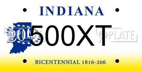 500XT Indiana License Plate