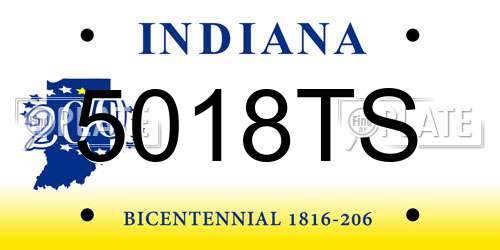 5018TS Indiana License Plate