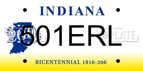 501ERL Indiana License Plate