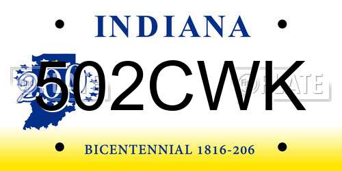 502CWK Indiana License Plate