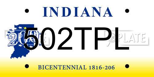 502TPL Indiana License Plate