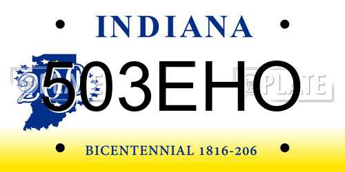 503EHO Indiana License Plate