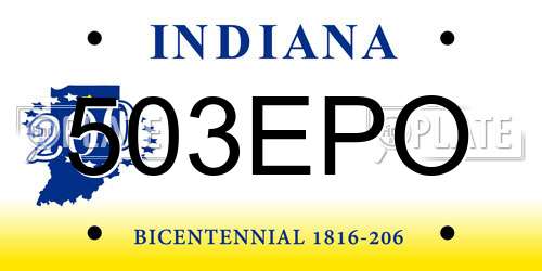 503EPO Indiana License Plate
