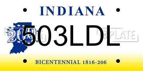 503LDL Indiana License Plate