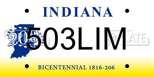 503LIM Indiana License Plate