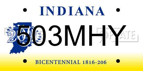 503MHY Indiana License Plate