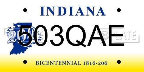 503QAE Indiana License Plate
