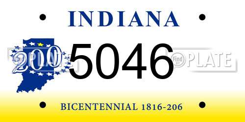 5046 Indiana License Plate