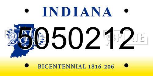 5050212 Indiana License Plate