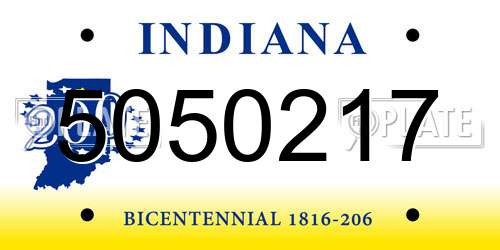 5050217 Indiana License Plate