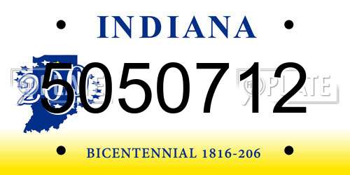 5050712 Indiana License Plate