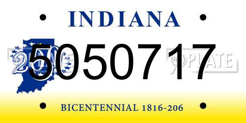 5050717 Indiana License Plate