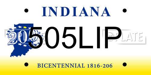 505LIP Indiana License Plate