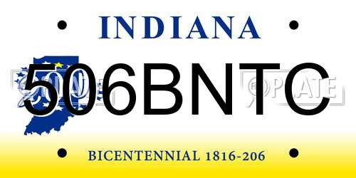 506BNTC Indiana License Plate